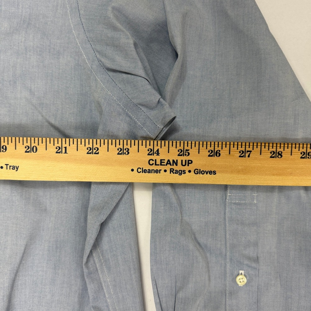 Brooks Brothers 346 Mens 17.5 2/3 Blue Oxford Button Down Shirt Regular Fit - Picture 4 of 7